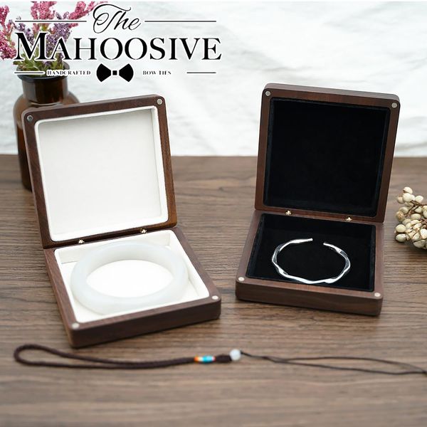 

boxes wood display box super fiber material new jewelry box solid wood earrings ring jewelry display box display props, Black;white