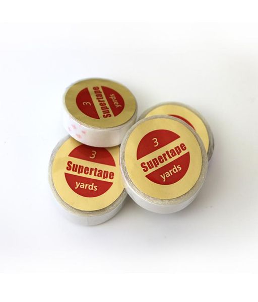 

3 yards super tape 14quotx 3 yard 3 roll tape hair extensionsadhesive on white lined core tape glue2788030, Black;brown