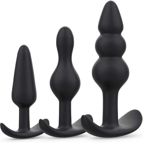 

factory outlet docking 3-piece silicone trainer from beginners to advanced players pearl plug set comfortable for long-term wear couples mak