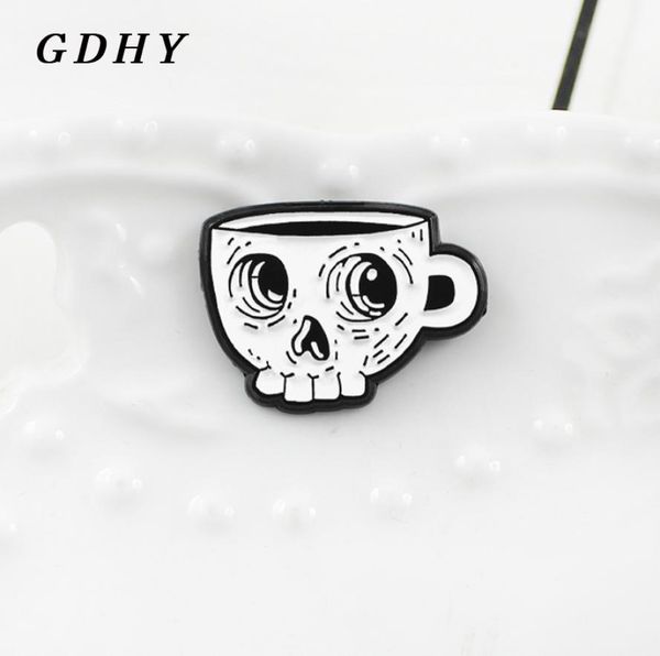 

gdhy white skeleton coffee cup brooch enamel pin skull cup death039s skull cafe lapel shirt brooch emblem halloween gift5495303, Gray