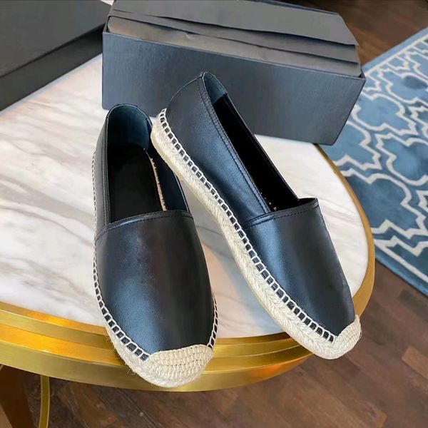 

designer flat sandals casual luxury shoes for women espadrilles shoe fashion metallic slide sandal shoes designers loafers fisherman canvas, Black
