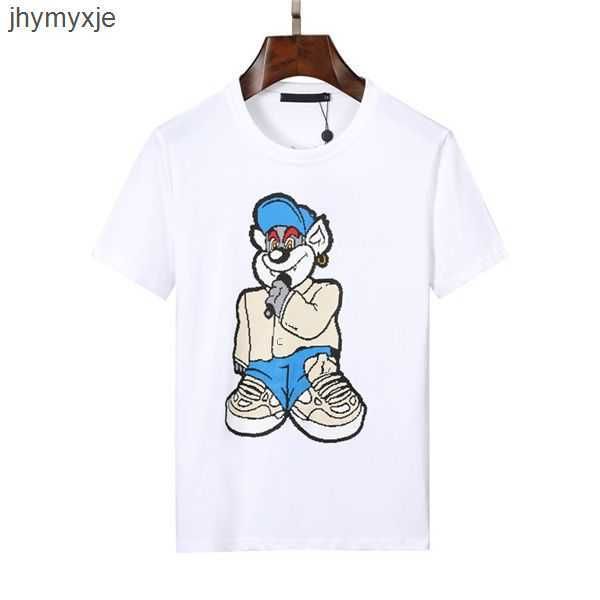 

summer new fashion t luxury cartoon print pattern men's short sleeved shirt women's designer tshirt zxrf, White;black