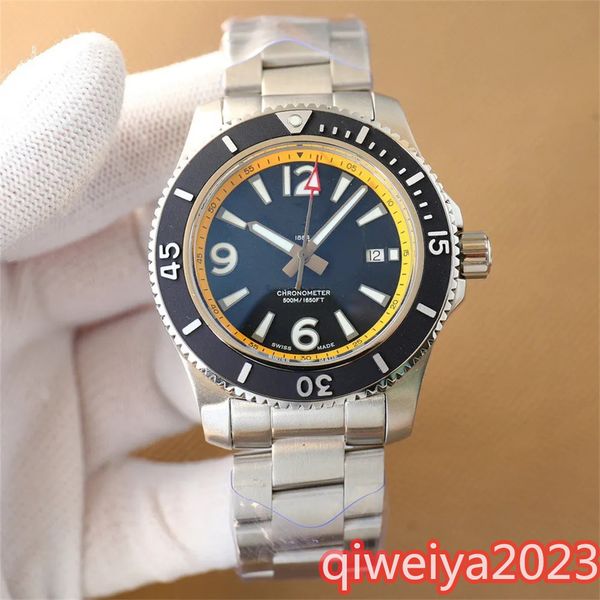 

u1 aaa brietling luxury mens watch ocean rotatable ceramic bezel japan superocean sapphire avenger chronograph automatic mechanical movement, Slivery;brown
