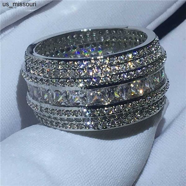 

band rings 2020 luxury ring simulated diamond cz jewelry 925 sterling silver engagement wedding band rings for women men party jewelry j2305
