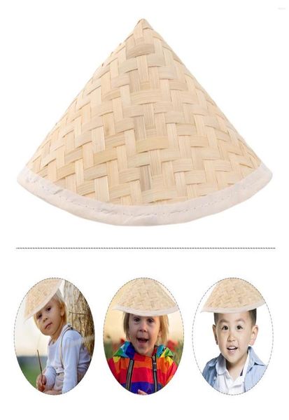 

berets 235x145cm traditional chinese oriental bamboo straw cone garden fishing hat rice for children kids3861752, Blue;gray