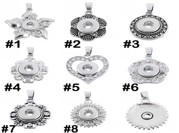 

favourite colors metal 12mm ginger snap button pendants necklace with crystal jewelry interchangeable jewerly 8 styles for choices6572187, Silver