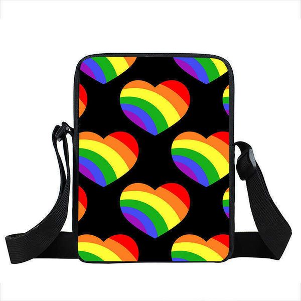 

rainbow flag small messenger bag gays lgbt women shoulder bags for travel ladies portable girls love wins crossbody 2305