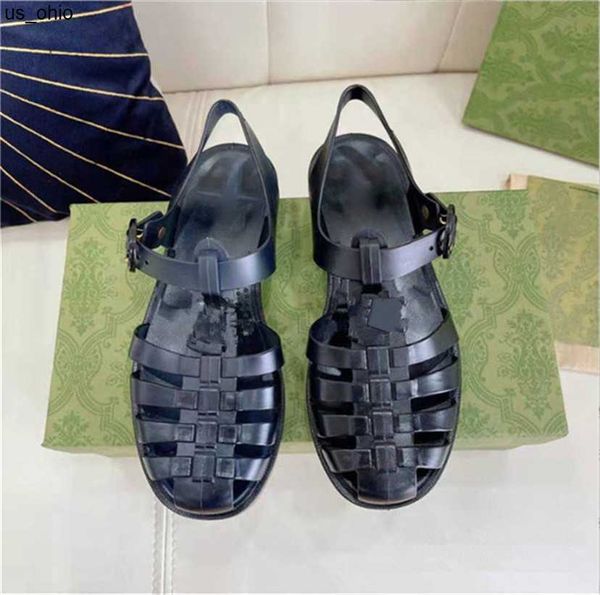 

sandals sandals slippers flat slides flip flops sandal outdoor shoes designer transparent rubber sole double g lace up 2022 jelly women men, Black