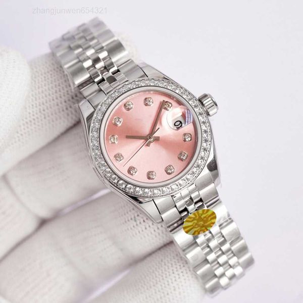 

womans watch business 31mm 28mm automatic mechanical watches stainless steel strap diamond dial design waterproof wristwatch gift wristwatch, Slivery;black
