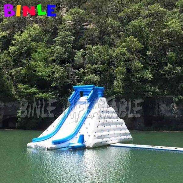 

crazy inflatable floating water slide with climbing tower inflatable floating water toys swimming pool slide for lake or park