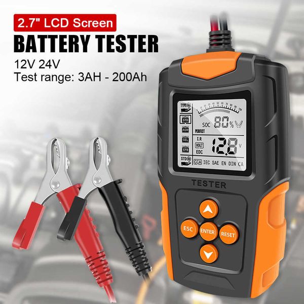 

automotive repair kits battery analyzer car battery tester for wet/gel/lead-acid digital cca 12v 24v auto diagnostic tools cranking charging