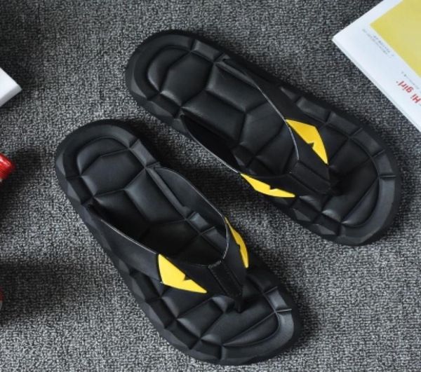

size 4045 summer fashion trend non slip thick soled home slippers outdoor cartoon monster cool slippers8774442, Black