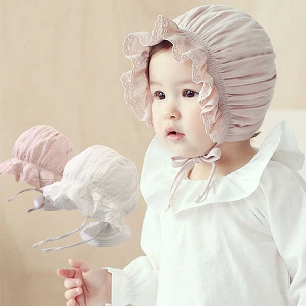 

caps hats lace newborn cute cotton children's princess baby cap g220522, Yellow