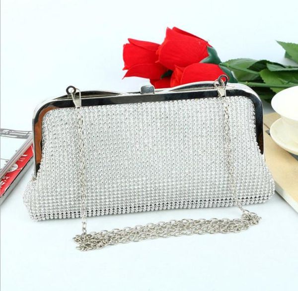 

whole retail brand new handmade crystal evening bag bistratal clutch with satin for wedding banquet party prom factory direct4854624