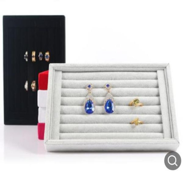 

jewelry display stands velvet ring showed tray holder for rings showcase velvet organizer box jewelry box6838639, Black