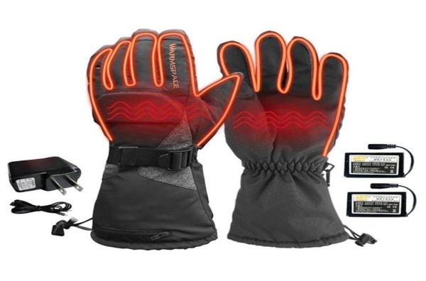 

electric heated gloves with3600mah rechargeable battery powered heat gloves waterproof winter thermal warm for outdoors7713189