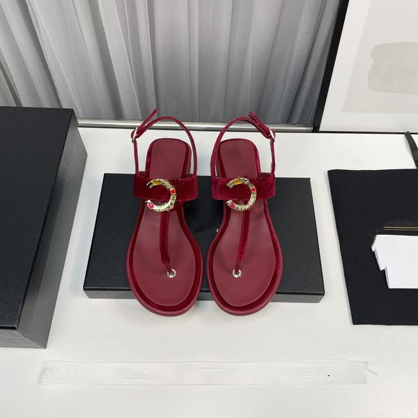 

designer cc beach shoes sandals women luxury slides fashion slipper outdoor slippers summer classics sandal red