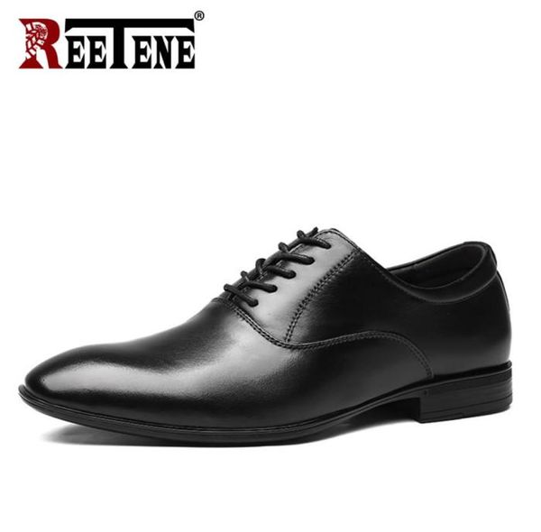 

genuine leather men business shoes breathable wedding shoes men pointed comfort dress male casual men039s office7260639, Black