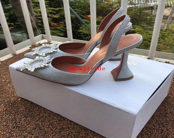 

woman amina muaddi begum embellished satin slingback pumps crystal bling wedding shoes6591581, Black