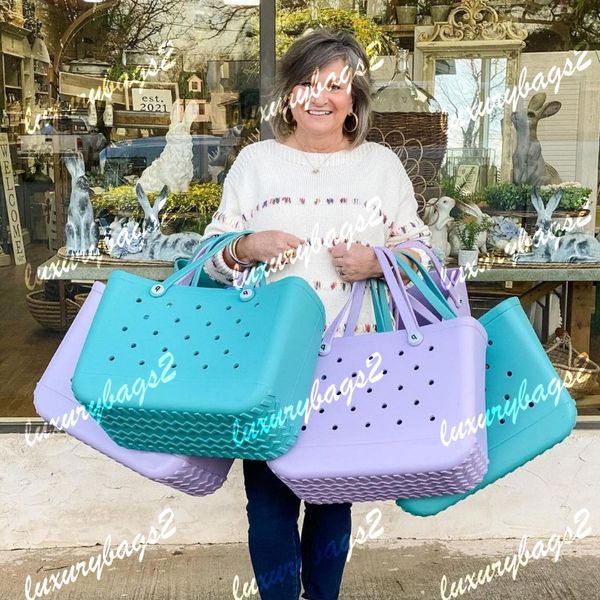 

rubber beach bags eva silicone tote bag for outdoor 16 colors with hole waterproof sandproof durable open beach pool sports