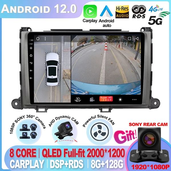 

for toyota sienna 2009 2010 2011 2012 2013 2014 android car gps player stereo radio 2 din 8 core touch ips button-5