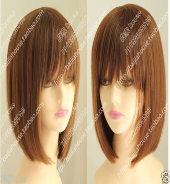 

new fashion charm women039s short brown really hair wigs014243233, Black