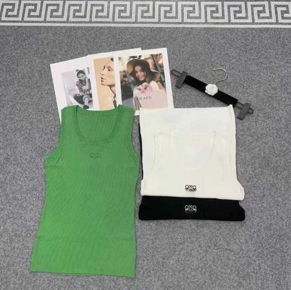 

women t-shirt knits tees cropped tank cotton jersey embroidered anagram shorts yoga suit sport wear fitness loewee bra mini outfits solid e, White