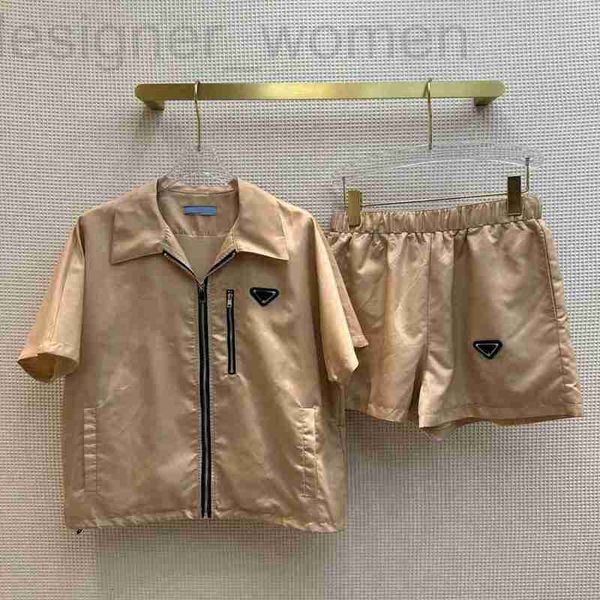 

two piece dress designer 2023 fashion casual tracksuit short sleeve loose hooded jacket elasticity waist shorts, White