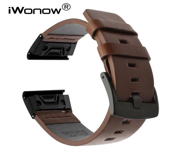 

quick fit genuine leather watchband 202226mm for garmin fenix 5x5x plus5s533hrforerunner 935 watch band wristband strap y18885077, Black;brown