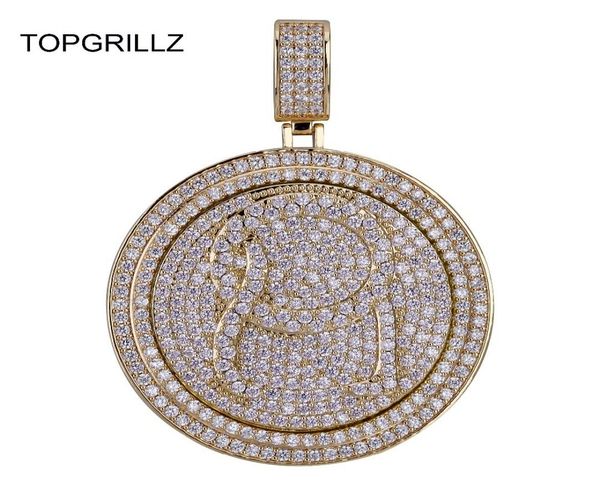 

rillz qc spinner letter pendant necklace iced out hip hoppunk gold silver color chains for men cz charms jewelry gift j1907133958546