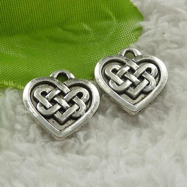 

other 180 pieces antique silver heart charms 18x18mm #4579