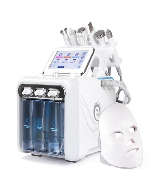 

2022 new 7 in 1 hydrogen oxygen small bubble rf beauty machine face lifting dermabrasion device skin scrubber facial spa led mask6813665