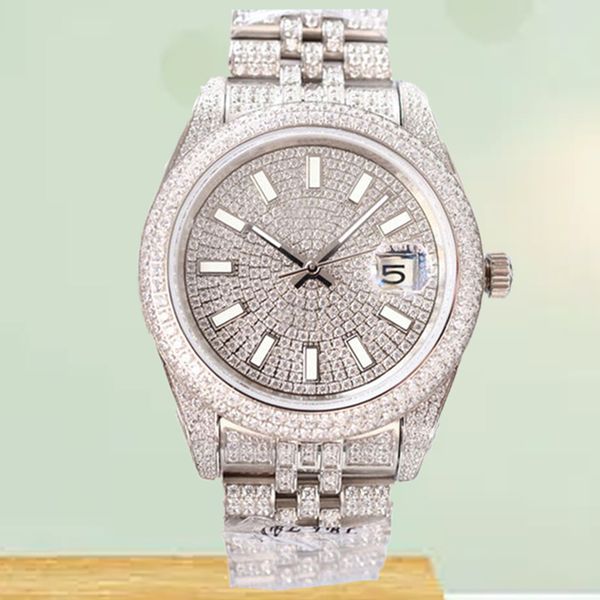 

diamond watches mens automatic mechanical movement 36mm41mm full stainless steel luminous waterproof pink women watch couples style classic, Silver