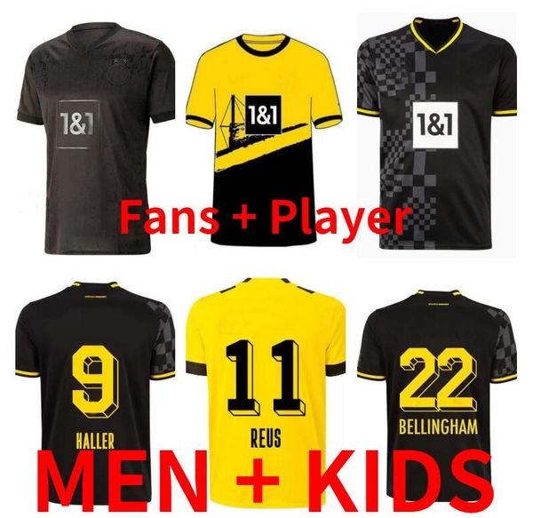 

reus soccer jerseys 22 23 24 special haller 2023 2024 soccer football shirt bellingham hummels brandt dortmund all black moukoko men kids ki, Black;yellow