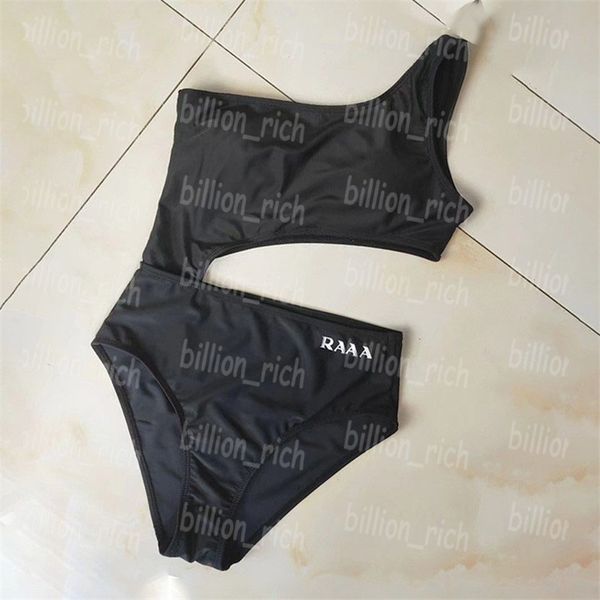 

women swimwear one shoulder design swimsuit waist cut off bathing suit summer charm black swimsuits