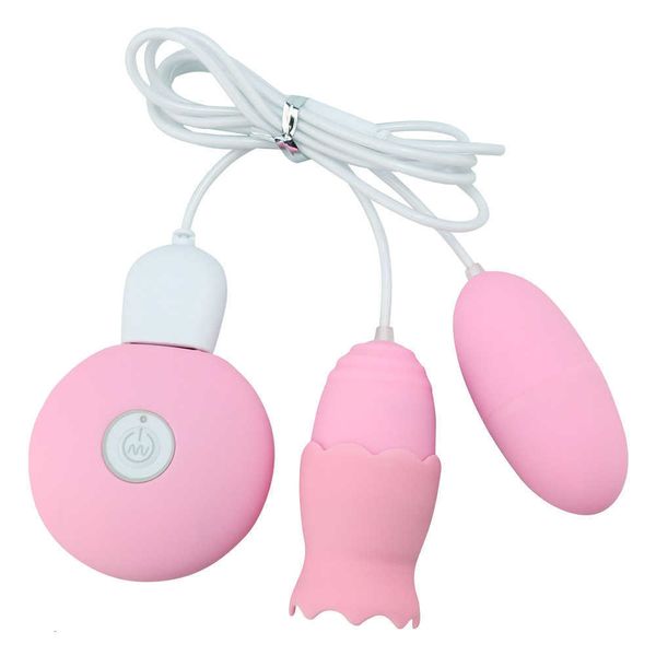

toy massager vibrator usb charging tongue licking double egg skipping 20 frequency vibration remote control women's scratching breast s