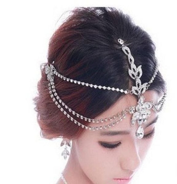 

rhinestone forehead bridal hair accessories 2018 luxury wedding hair jewelry tiaras crowns for brides bridal head pieces in stock6045861, Silver