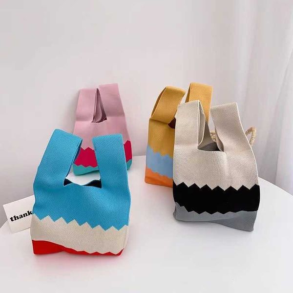 

lgbt shopping bags pride 2023 new rainbow bag knitted high capacity tote student one shoulder woolen trendy girl 230522