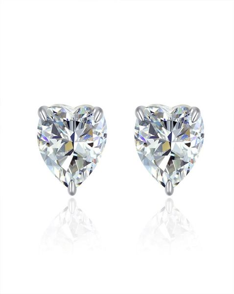 

fashion 925 sterling silver stud earrings cute heart shaped sterling sliver stud earrings for women accessories9830370, Golden;silver