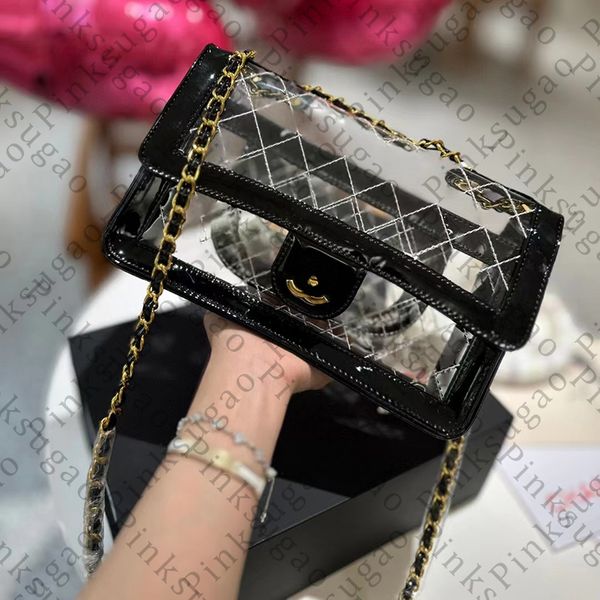 

pink sugao shoulder chain bag handbags purses women crossbody bag fashion luxury large capacity clear transparent shopping bag with box wxz-