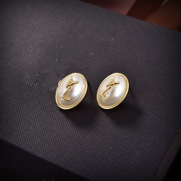 

2023 trendy stud earrings designer jewelry fashion earring for lady ysltiy women party personality studs hoops wedding engagement ay3b, Golden;silver