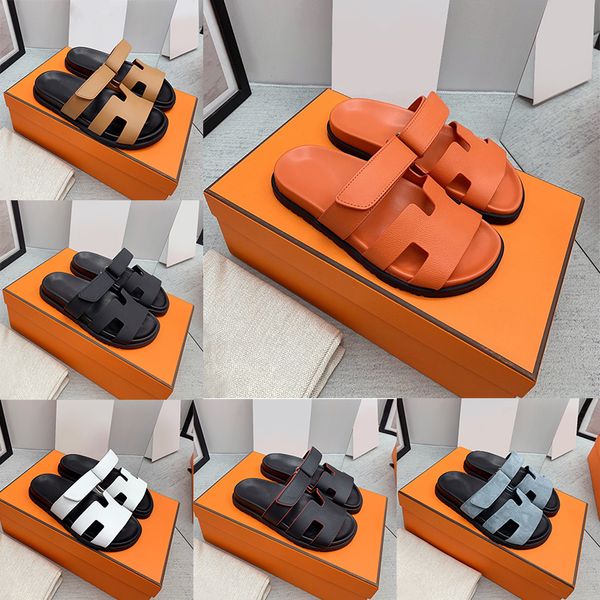 

designer sandals women chypre slippers luxury oran sandal classic platform man ladies summer beach comfort h shoes suede 100% real leather s, Black