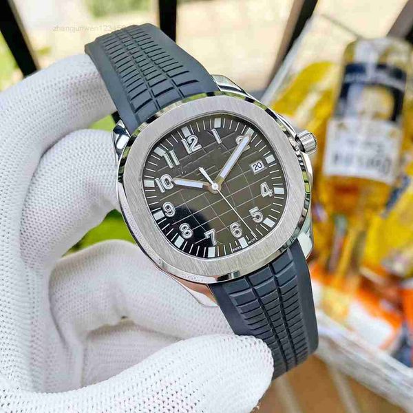

10 colors brand watch 40mm aquanaut automatic 5167a 2813 shanghai movement steel case comfort rubber strap original buckle, Slivery;black