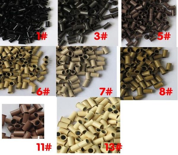 

1000pieceslot 34x30x60mm flared copper micro beads for pretipped hair copper micro links tubes for feather hair extension4273041, Black