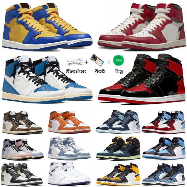 

2023 basketball shoes mens sneakers starfish bred patent unc toe lost found lucky green dark mocha reverse laney ts obsidian men women train