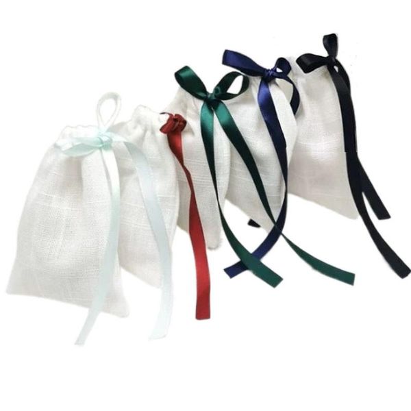 

anklets cotton linen gift bags eyelashes candle cosmetic packaging sack jewelry sachets, Red;blue