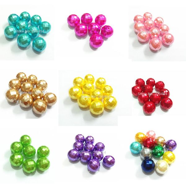 

crystal wholesale 20mm 100pcs/bag faceted acrylic imitation pearl chunky beads