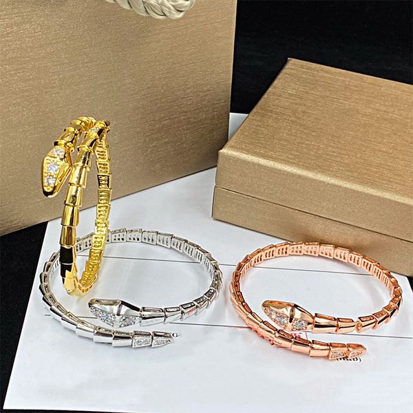 

18k gold plated snake designer bangle bracelets for women men charm infinity diamond tennis cuff bracelets luxury designer jewelry party wed, Black