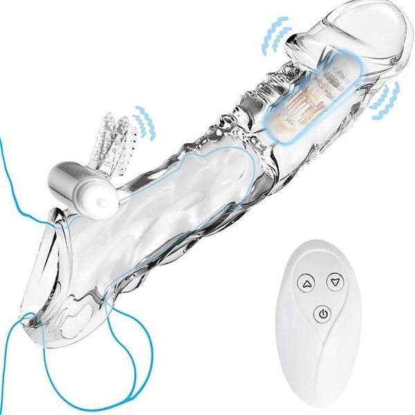 

factory outlet extended vibrator larger and reusable sleeve rooster ring with vibration modes remote control couple toy for men