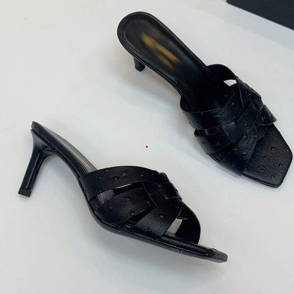 

2023 designer women slides sandal flat mule slipper womens beach slides rubber soles summer flip flops with box -m0030, Black